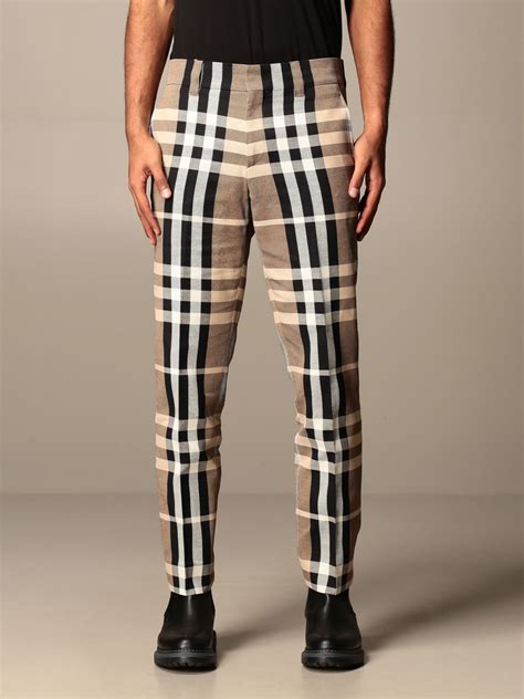 pantalon motif burberry homme|Burberry men's pants.